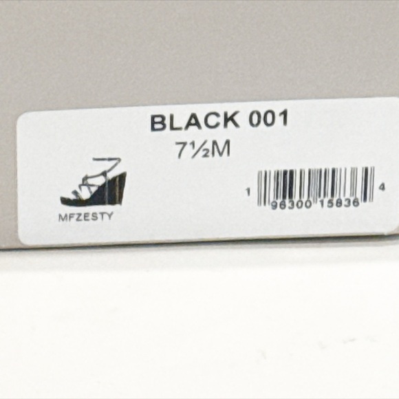 Marc Fisher Women's Zesty Black Espadrille Wedge Sandal Heels Summer Size 7.5 - Picture 7 of 8